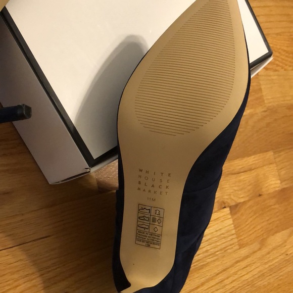 Blue Suede Stiletto Booties - Picture 4 of 6